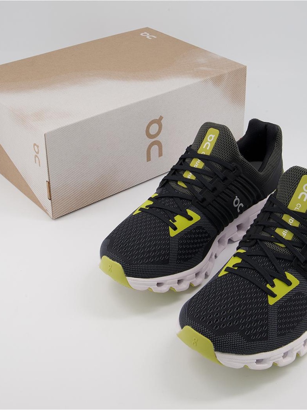 On Cloud Running Shoes in Black with Lime Accents Size_10.5